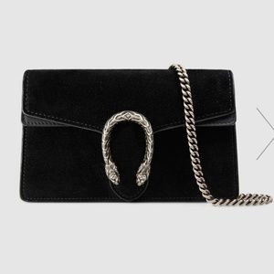 Gucci Supermini Dionysus Black Suede Bag